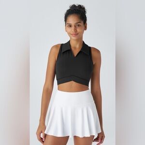 HALARA QuickDry Po Collar V Neck backless Raceback Cropped Padded Bra Tank Top.